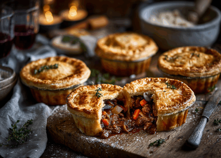 Minced Beef And Red Wine Bourguignon Pies