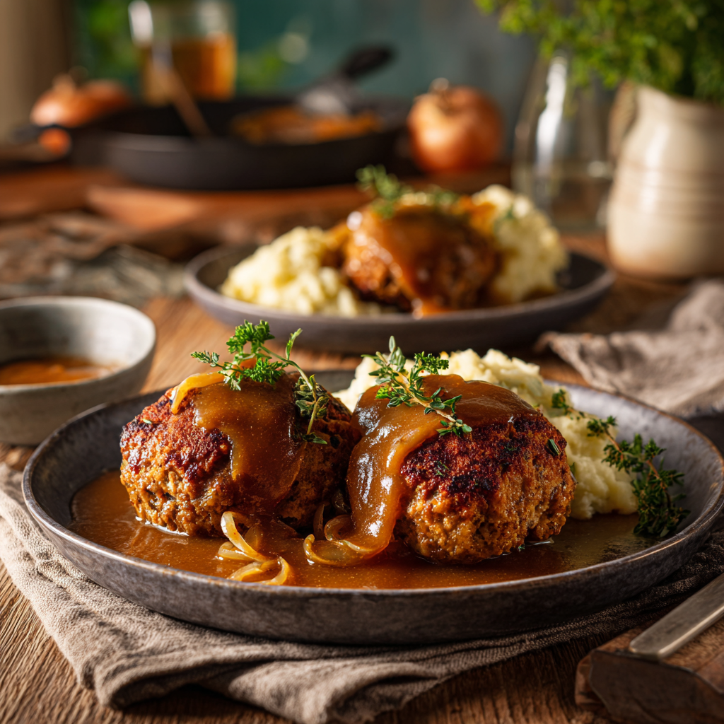 Aussie BBQ Beef Rissoles With Rich Homemade Gravy