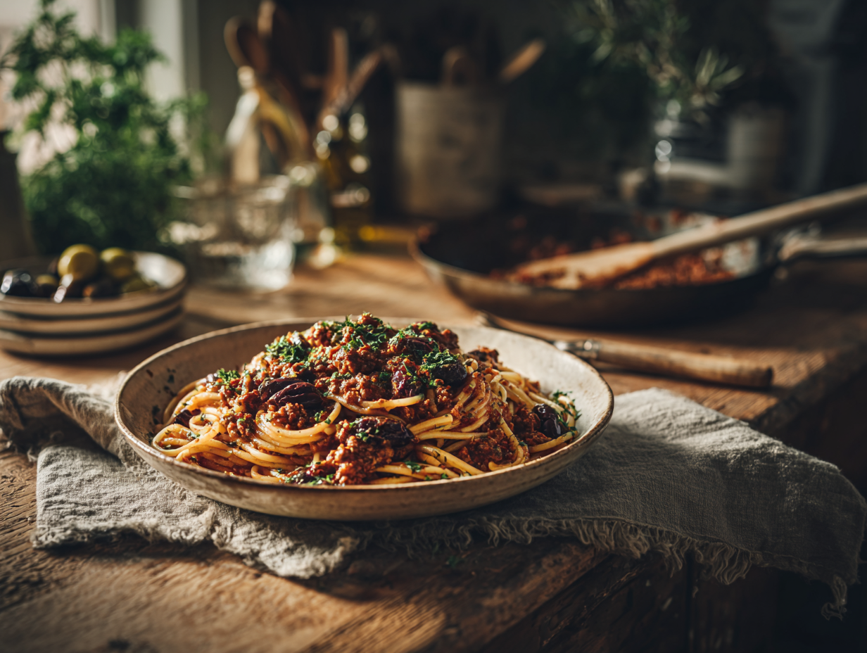 Minced Lamb And Olive Puttanesca