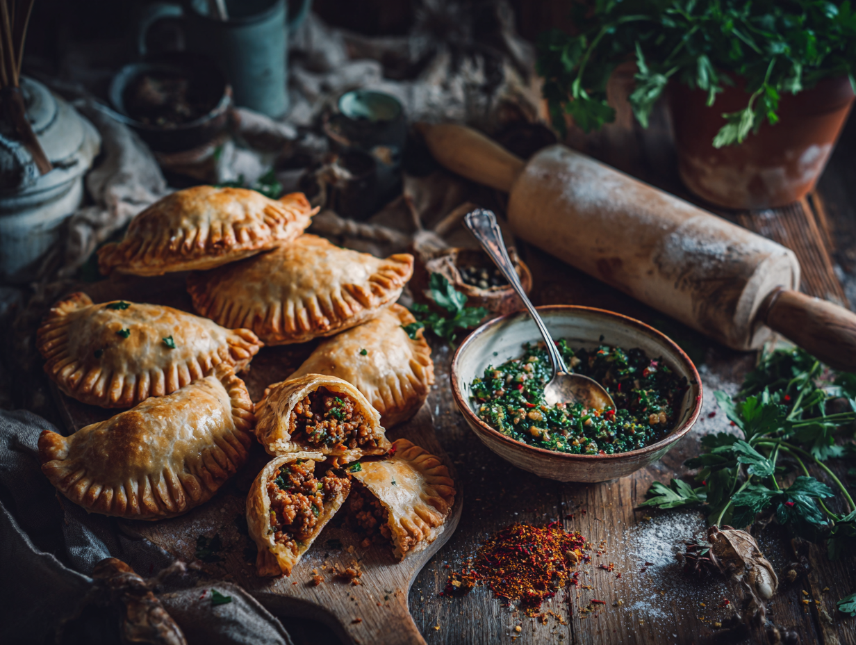 Minced Lamb Empanadas With Chimichurri