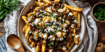Beef Mince Poutine With Cheese Curds