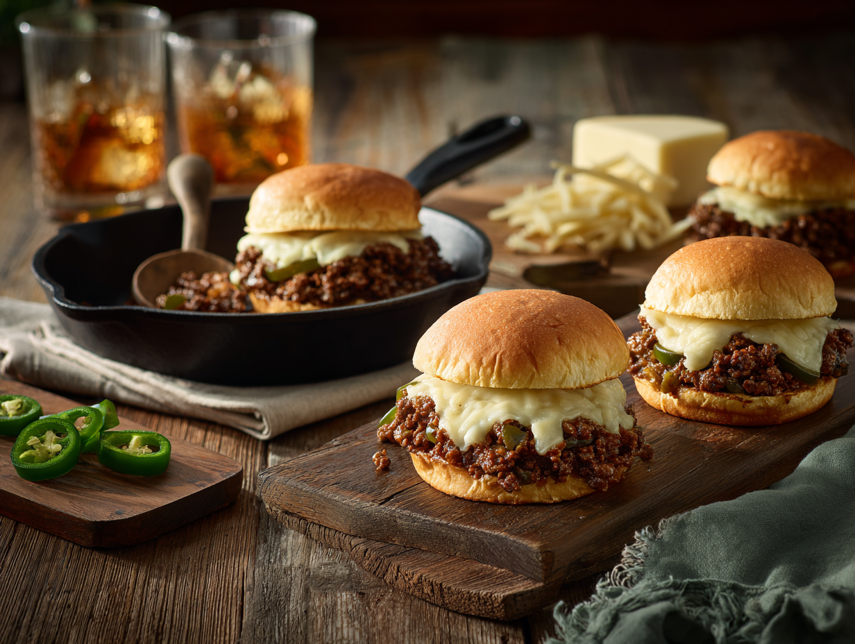 Beef Mince Cheesesteak Sloppy Joes