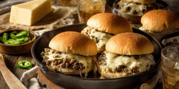 Beef Mince Cheesesteak Sloppy Joes
