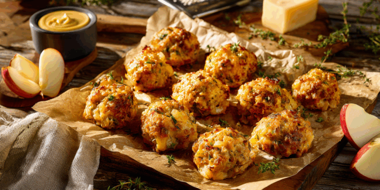 Pork Apple Cheddar Meatballs