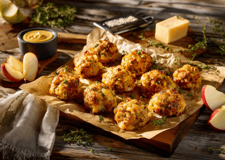 Pork Apple Cheddar Meatballs
