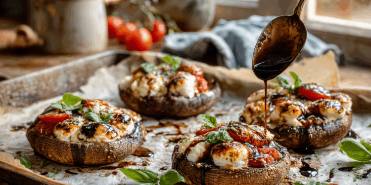 Caprese Stuffed Portobello Mushrooms