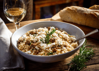 Lamb Mince Risotto With Rosemary &Amp; Feta