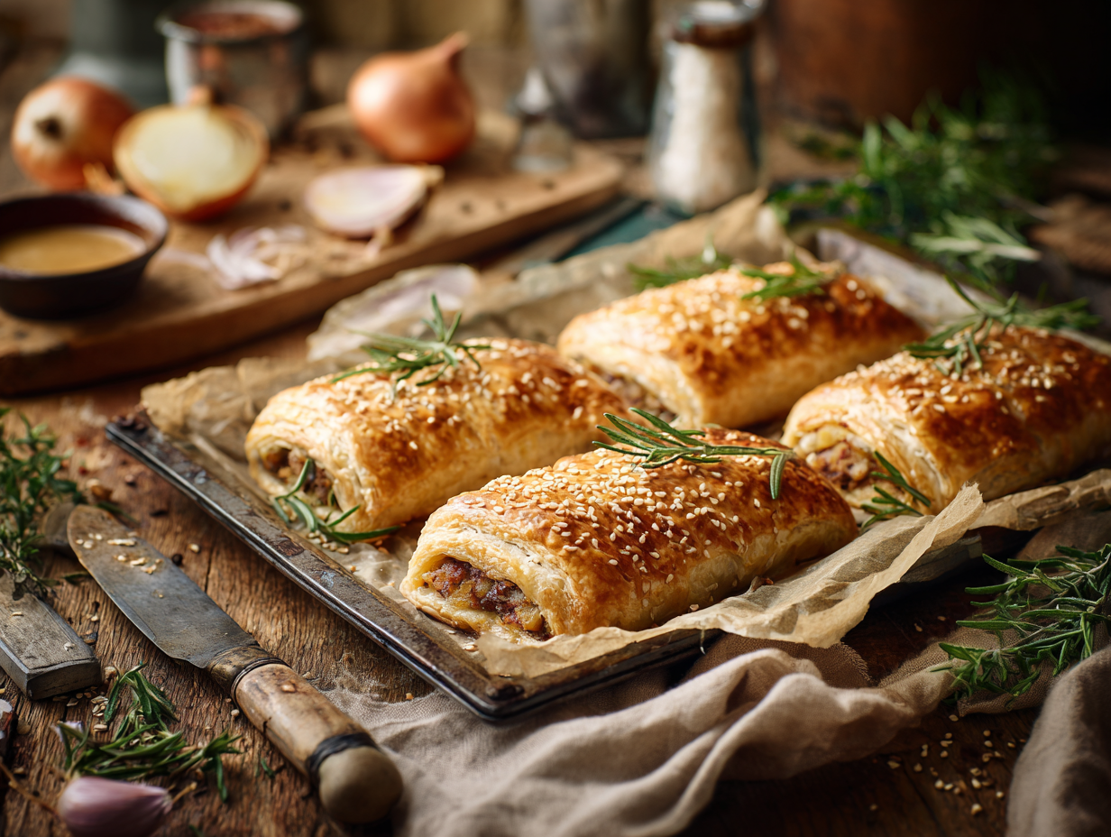 Minced Lamb And Rosemary Sausage Rolls