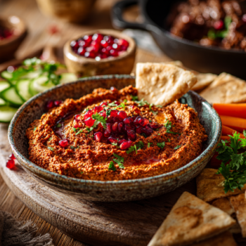 Lamb Mince And Pomegranate Muhammara Dip