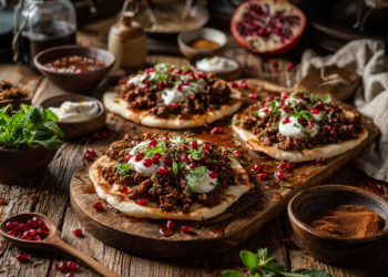 Beef Mince And Pomegranate Flatbreads