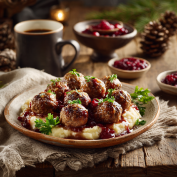 Venison Mince Meatballs With Cranberry Sauce