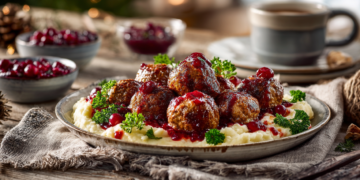 Venison Mince Meatballs With Cranberry Sauce