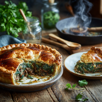 Beef Mince And Spinach Curry Pie