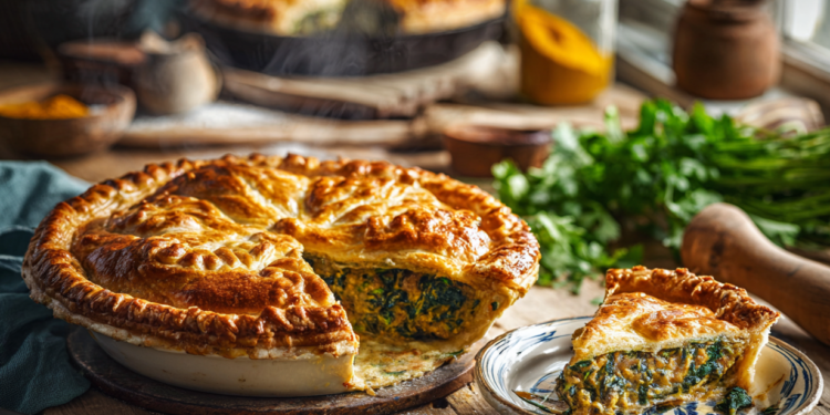 Beef Mince And Spinach Curry Pie