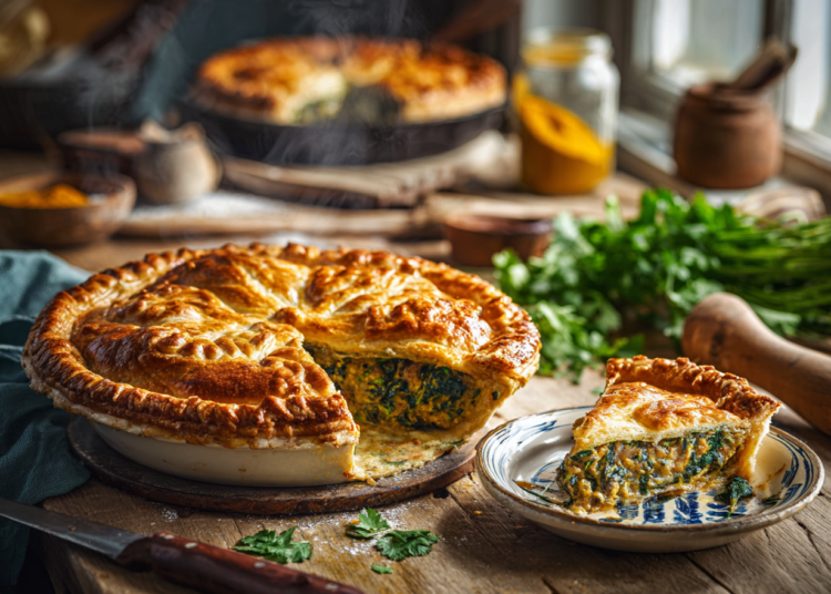Beef Mince And Spinach Curry Pie