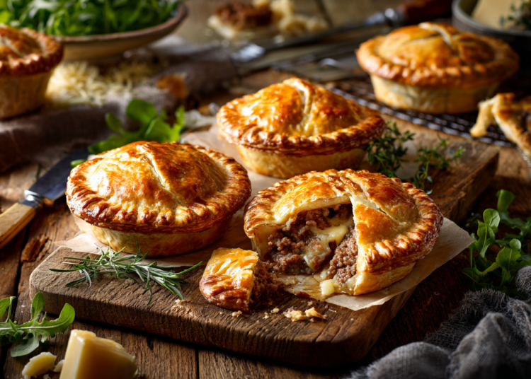 Minced Beef And Cheese Pies With Watercress Salad