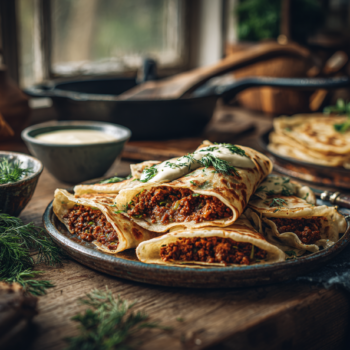 Beef Mince And Herb Pancakes