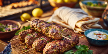 Minced Lamb And Pistachio Kebabs