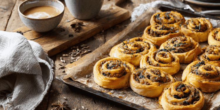 Minced Lamb And Spinach Curry Scrolls