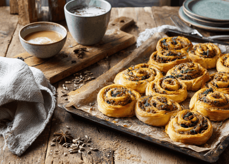Minced Lamb And Spinach Curry Scrolls