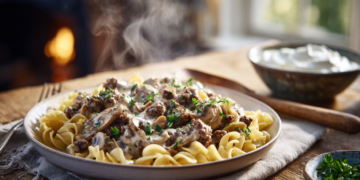 Beef Mince And Mushroom Stroganoff
