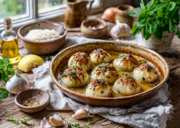 Lamb Mince And Herb Stuffed Onions