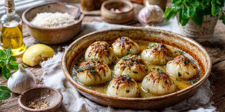 Lamb Mince And Herb Stuffed Onions