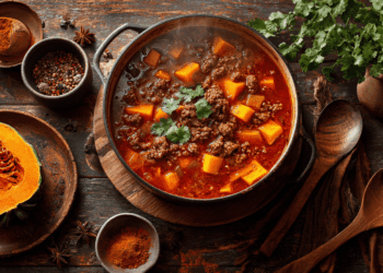 Spicy Minced Lamb Quibebe Pumpkin Stew