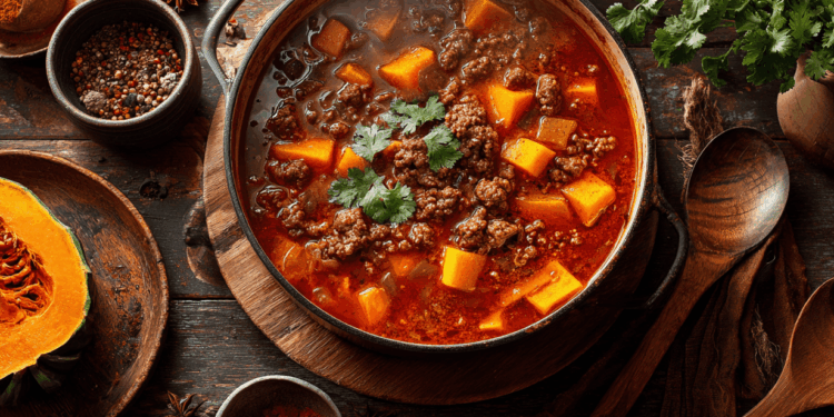 Spicy Minced Lamb Quibebe Pumpkin Stew