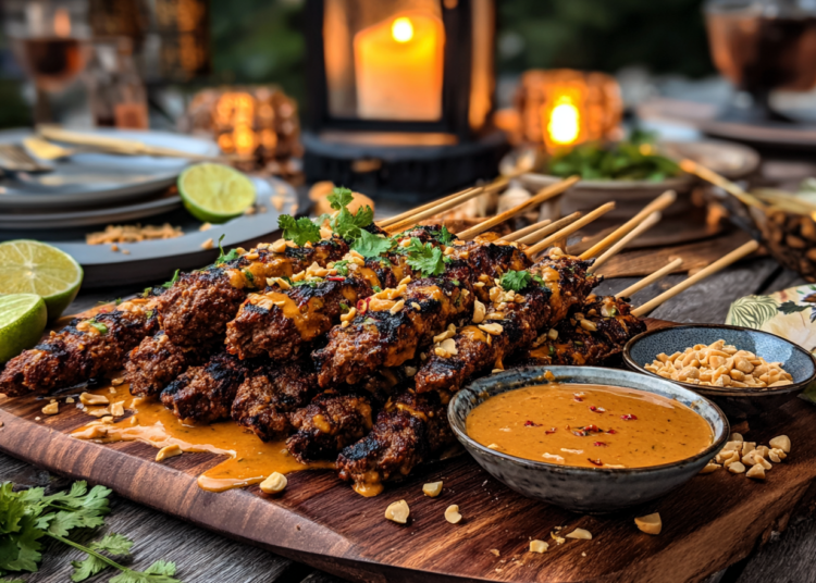 Minced Lamb And Peanut Satay Skewers