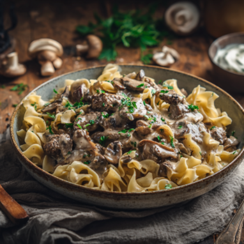 Minced Venison Stroganoff