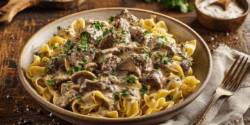 Minced Venison Stroganoff