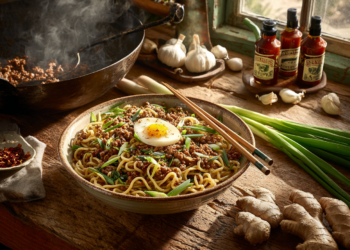 Savory Pork Mince Egg Noodles