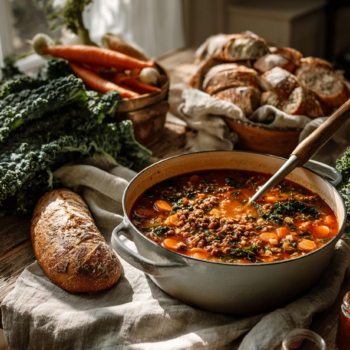 Hearty Beef Mince And Kale Soup