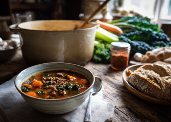 Hearty Beef Mince And Kale Soup