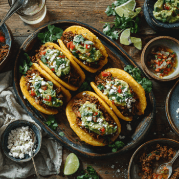 Lamb Mince Arepas With Avocado Salsa