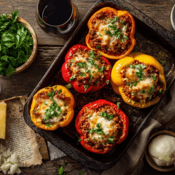 Spicy Beef Mince Stuffed Bell Peppers