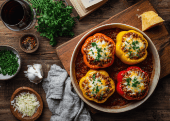 Spicy Beef Mince Stuffed Bell Peppers