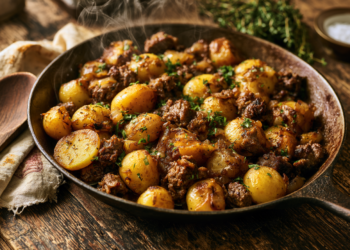 Savory Ground Beef And Potatoes Skillet