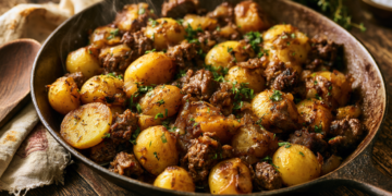 Savory Ground Beef And Potatoes Skillet