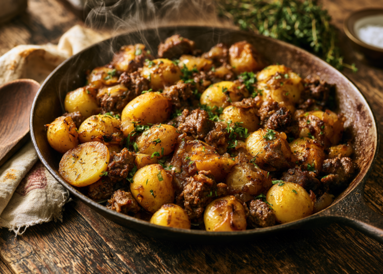 Savory Ground Beef And Potatoes Skillet