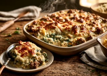 Beef And Spinach Artichoke Casserole