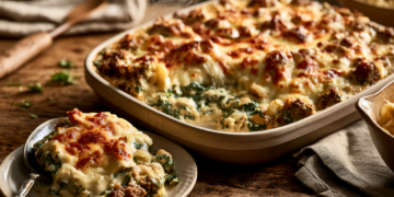 Beef And Spinach Artichoke Casserole
