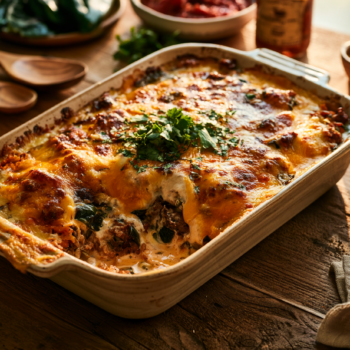 Beef Poblano Pepper &Amp; Rice Casserole