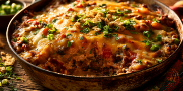 Creamy Taco Fajita Beef Casserole